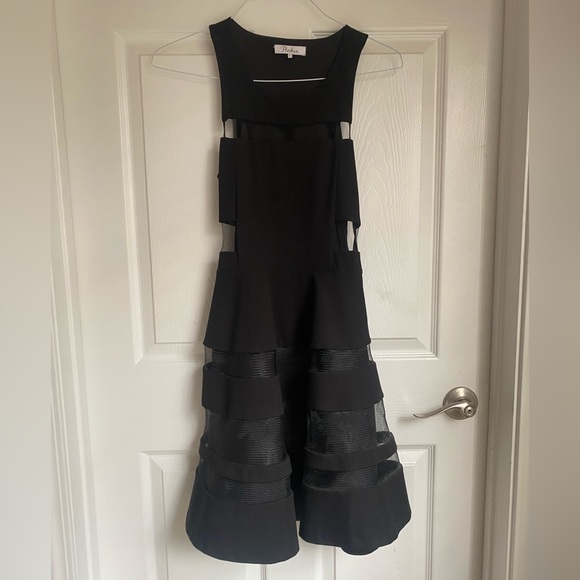LIKE NEW Parker black mesh cutout dress small - Picture 2 of 9